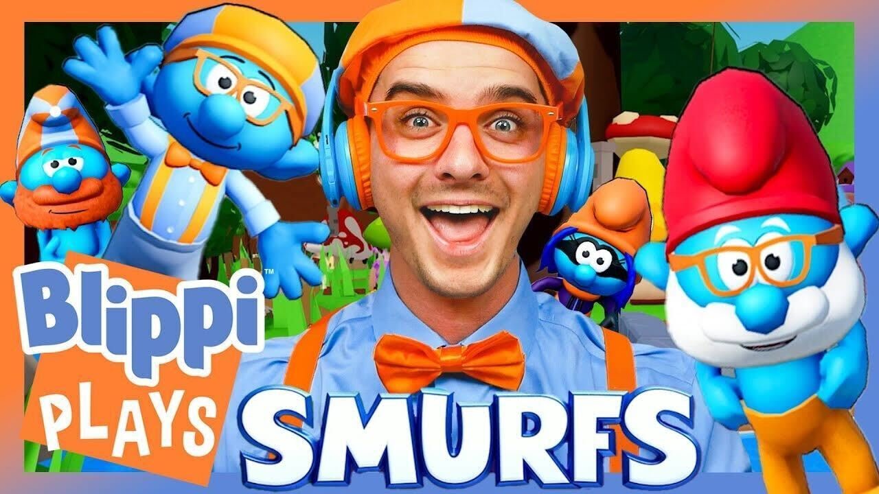 Blippi Discovers Smurfs Village in Find The Blippis on Roblox! 🍄(Supported by Paramount!) img
